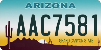 AZ license plate AAC7581