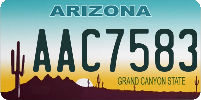 AZ license plate AAC7583