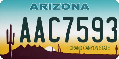 AZ license plate AAC7593