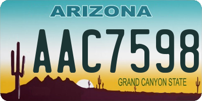 AZ license plate AAC7598