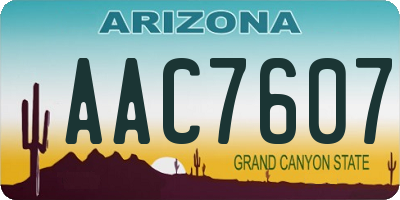 AZ license plate AAC7607