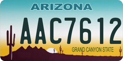 AZ license plate AAC7612