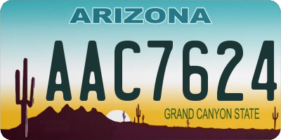 AZ license plate AAC7624