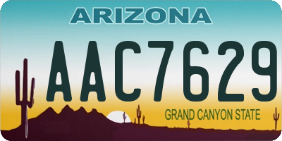 AZ license plate AAC7629