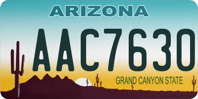 AZ license plate AAC7630