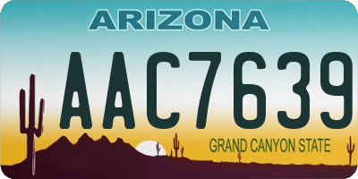 AZ license plate AAC7639