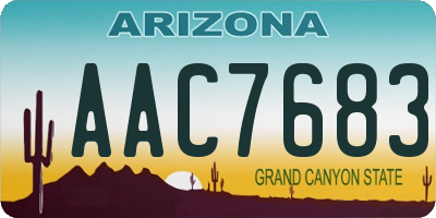 AZ license plate AAC7683