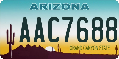 AZ license plate AAC7688