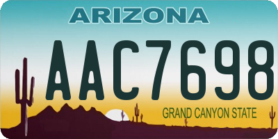 AZ license plate AAC7698