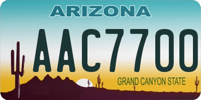AZ license plate AAC7700
