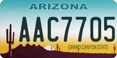 AZ license plate AAC7705