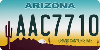 AZ license plate AAC7710