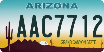 AZ license plate AAC7712