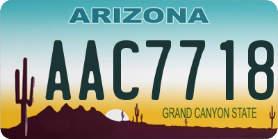 AZ license plate AAC7718