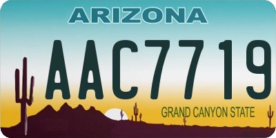 AZ license plate AAC7719
