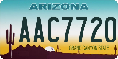AZ license plate AAC7720