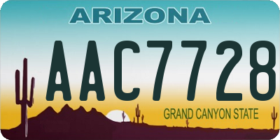 AZ license plate AAC7728