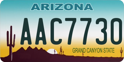 AZ license plate AAC7730