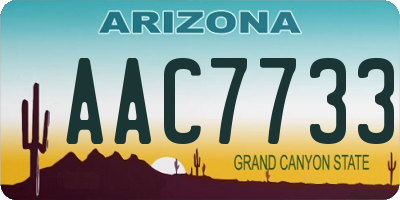 AZ license plate AAC7733