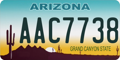 AZ license plate AAC7738