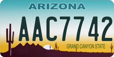 AZ license plate AAC7742