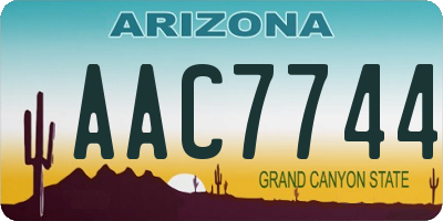AZ license plate AAC7744