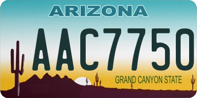 AZ license plate AAC7750