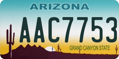 AZ license plate AAC7753