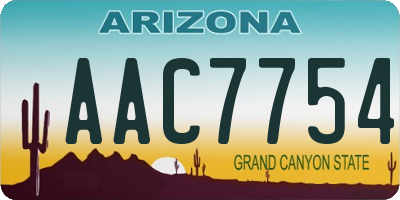 AZ license plate AAC7754