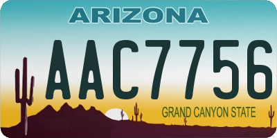 AZ license plate AAC7756