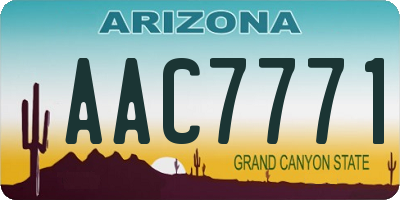 AZ license plate AAC7771