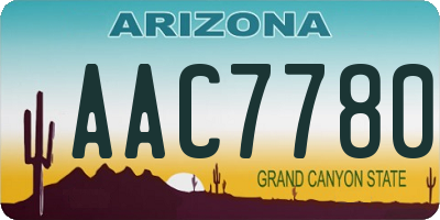 AZ license plate AAC7780