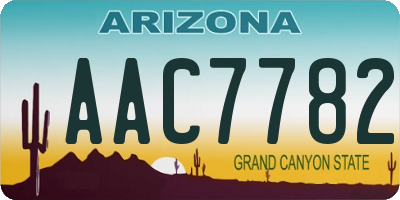 AZ license plate AAC7782