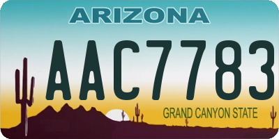 AZ license plate AAC7783
