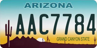 AZ license plate AAC7784