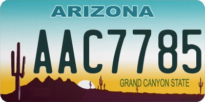 AZ license plate AAC7785