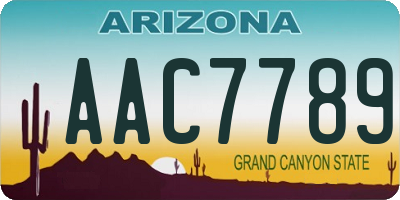 AZ license plate AAC7789