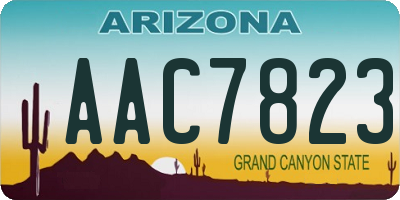 AZ license plate AAC7823