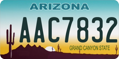 AZ license plate AAC7832