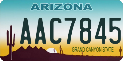 AZ license plate AAC7845