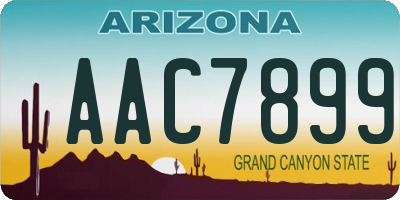 AZ license plate AAC7899