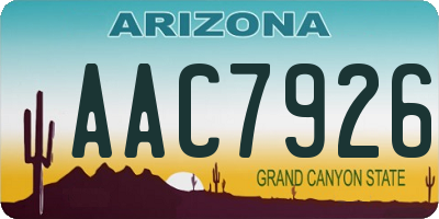 AZ license plate AAC7926