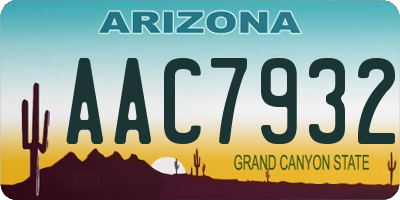 AZ license plate AAC7932