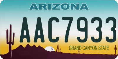 AZ license plate AAC7933