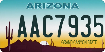 AZ license plate AAC7935