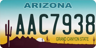AZ license plate AAC7938