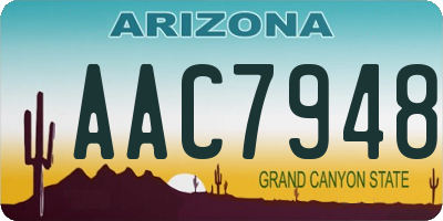 AZ license plate AAC7948