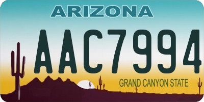 AZ license plate AAC7994