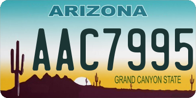 AZ license plate AAC7995