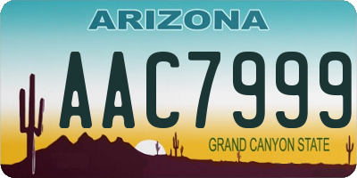 AZ license plate AAC7999